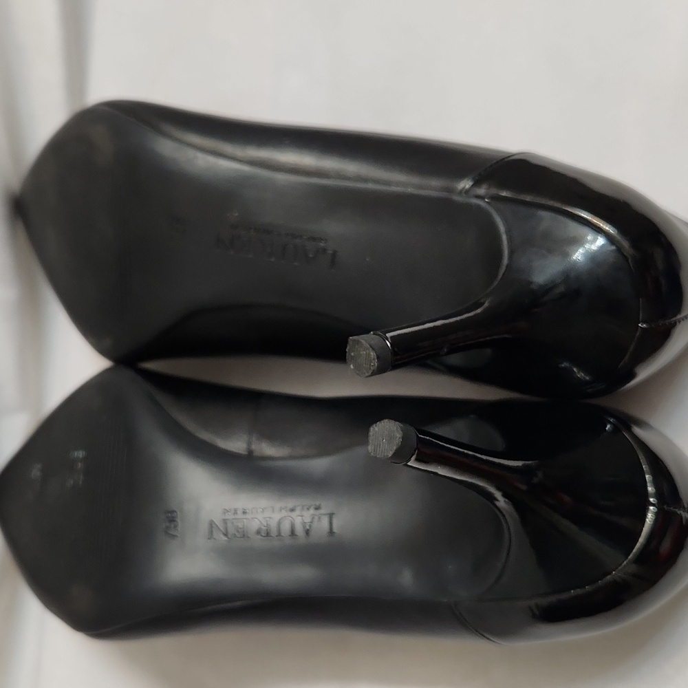 Ralph Lauren Livie Black Leather Pumps (W Size 7.5) - Picture 14 of 16
